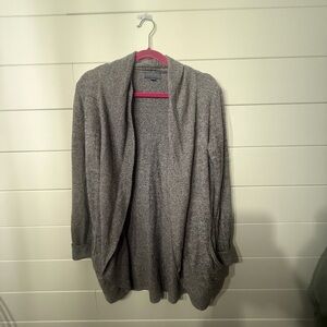 Barefoot Dreams Gray Cardigan Sweater Soft Knit Open Front